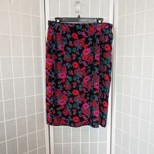 Liz Claiborne Dresses Vintage 90s Floral Wrap Skirt Knee Length Size 14